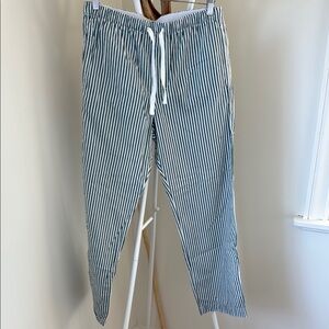 Men's Striped Pajamas Pants - Green and White